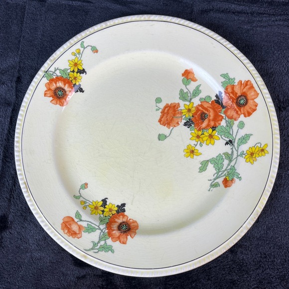 The Sebring Pottery Co Other - Vintage Sebring Pottery The Poppy Golden Maize Plate‎ Floral Decor Retro